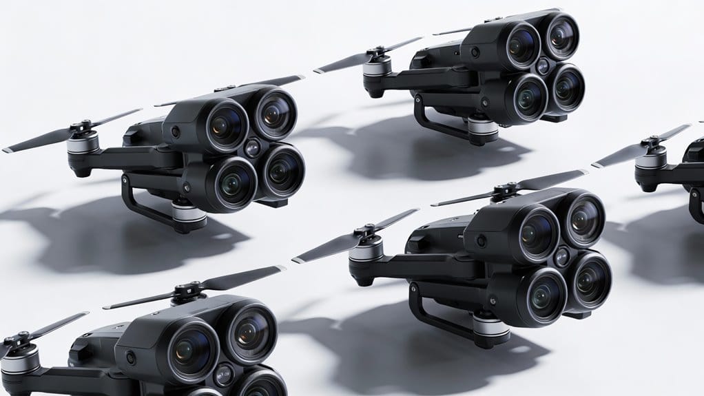 triple camera aerial drones